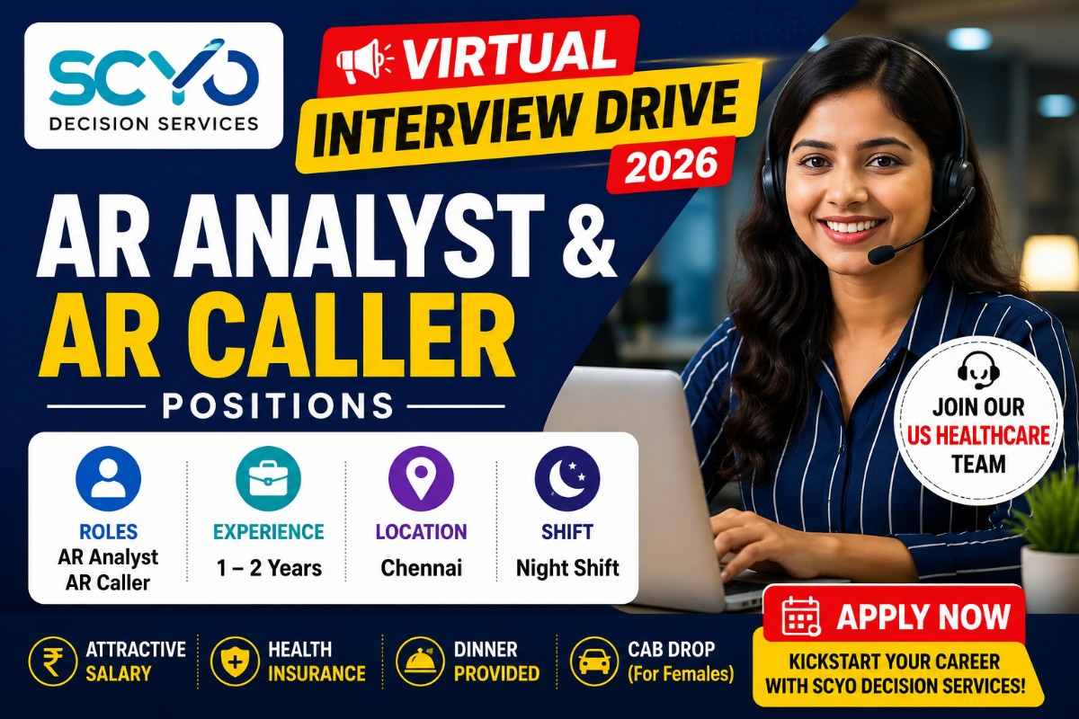SCYO Decision Services Virtual Interview Drive – AR Analyst AR Caller Positions