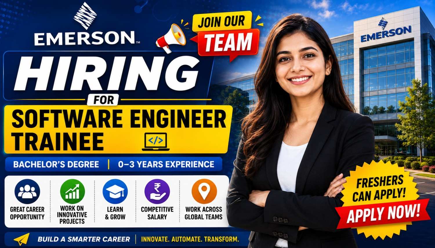Emerson Hiring for Software Engineer Trainee