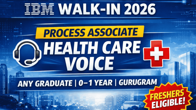 Ibm Process Associate IBM Walk-In Drive 2026 for Process Associate | Gurugram | 0–1 Year ...