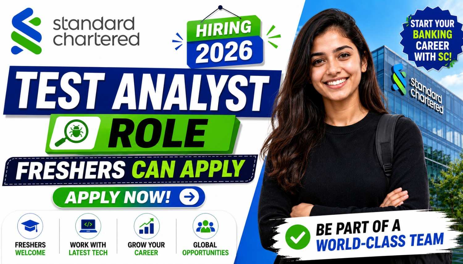 Standard Chartered Hiring 2026 for Test Analyst Role