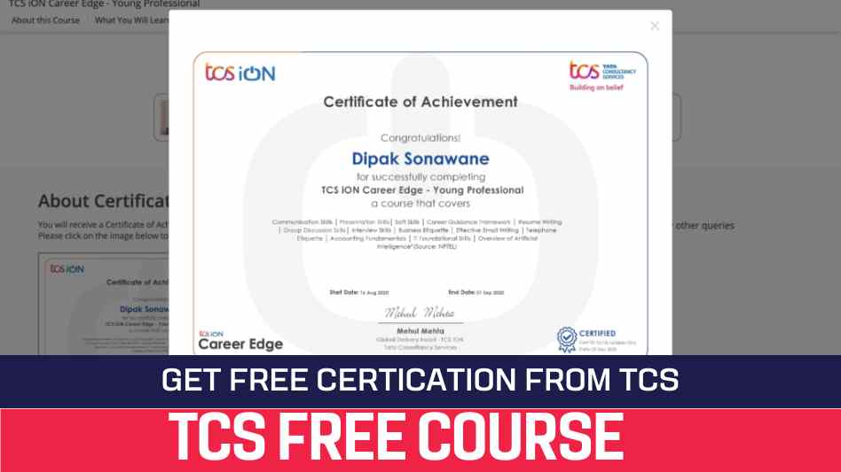 TCS Free Online Courses [90+ Free Certificate Courses]