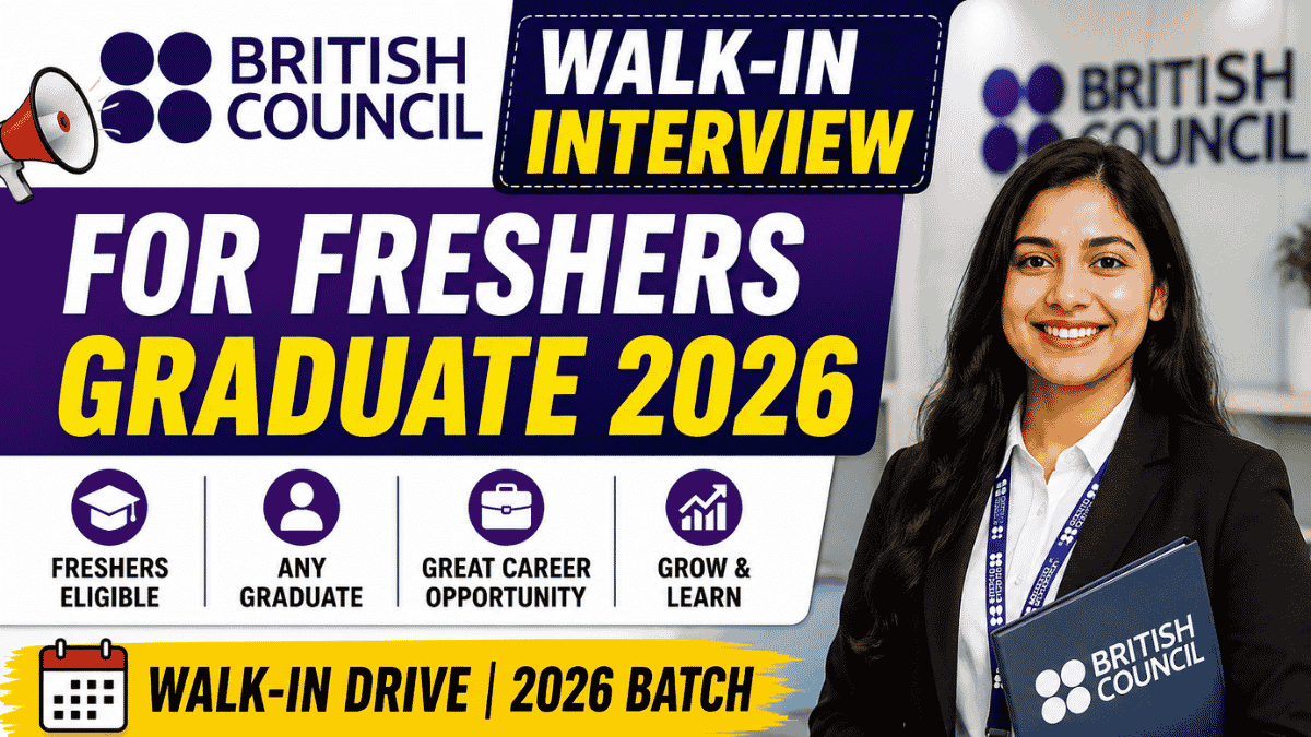 British Council Walk-In Interview for Freshers Graduate 2026