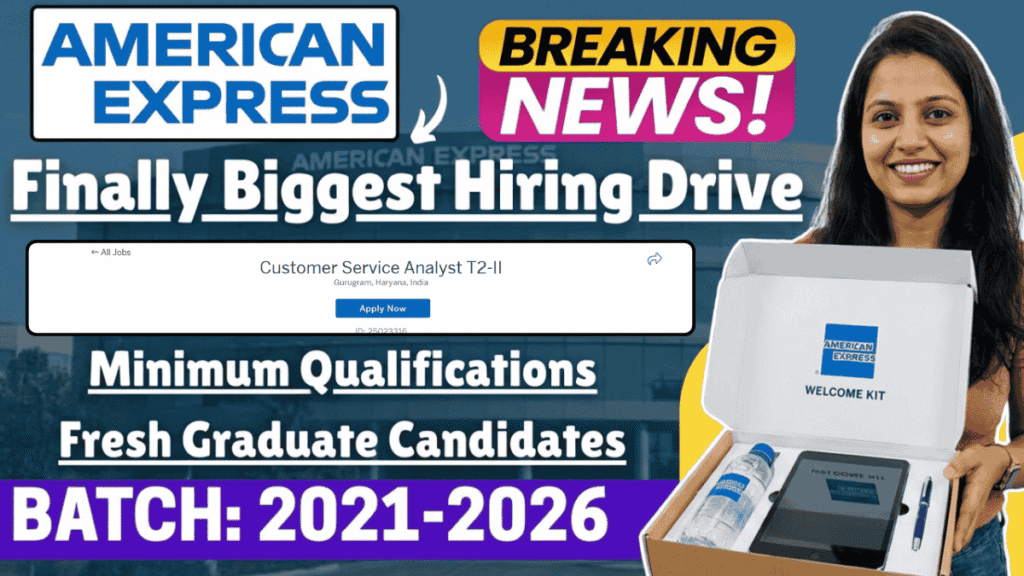 Customer Service Analyst Role at American Express for Freshers in Gurugram