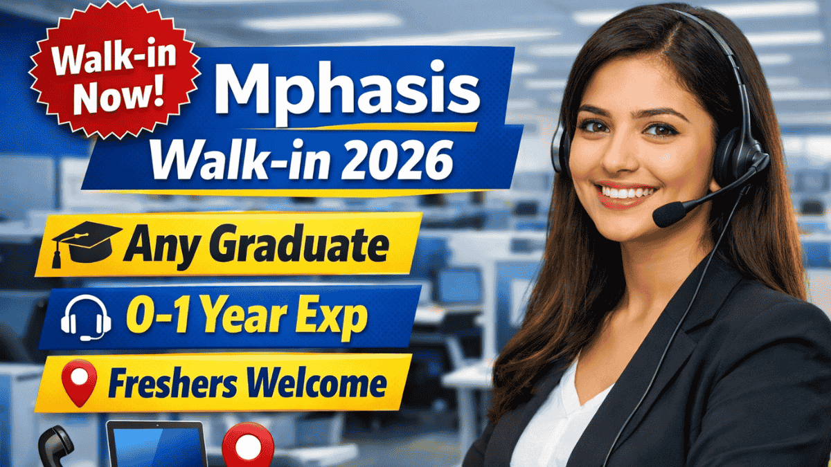 Mphasis Walk-in Drive 2026 for Freshers