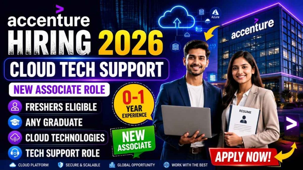 Accenture Hiring Freshers for Cloud Tech Support New Associate Role 2026