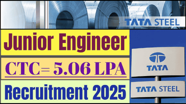 Tata Steel Junior Engineer Off Campus Drive 2025