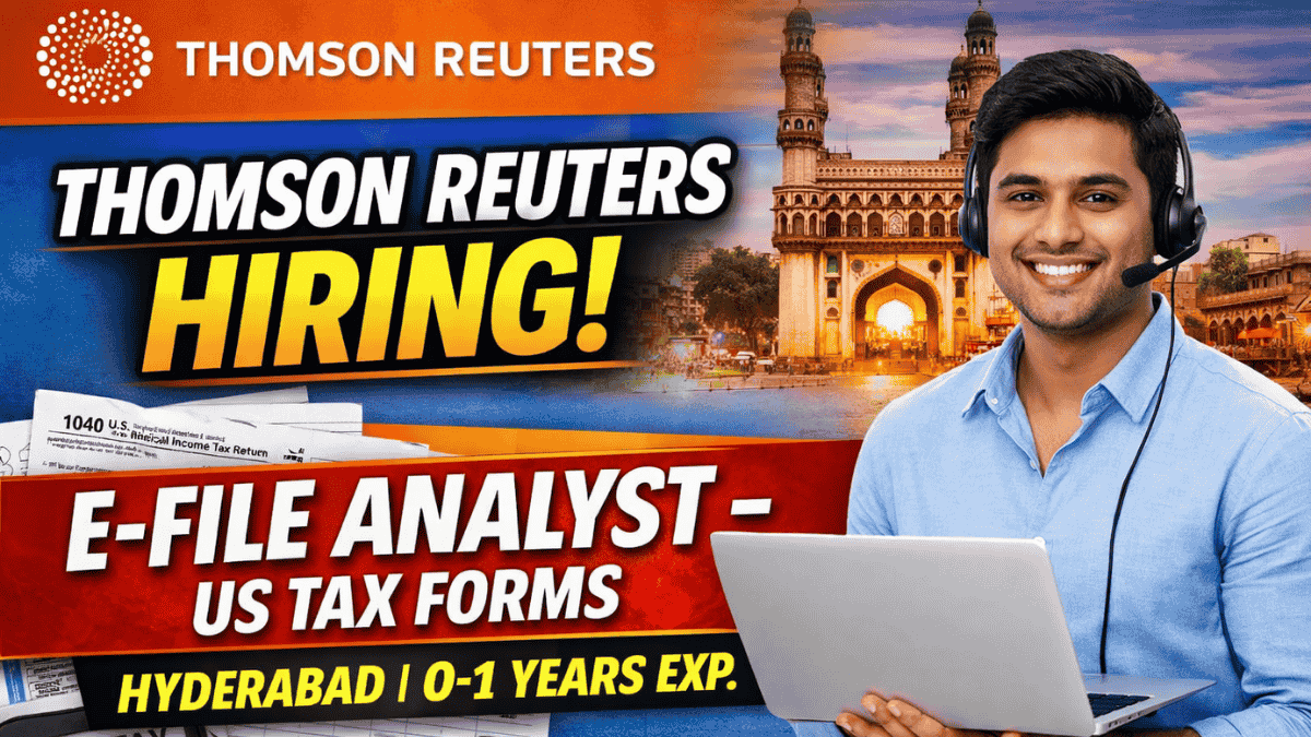 Thomson Reuters Hiring E-File Analyst – US Tax Forms