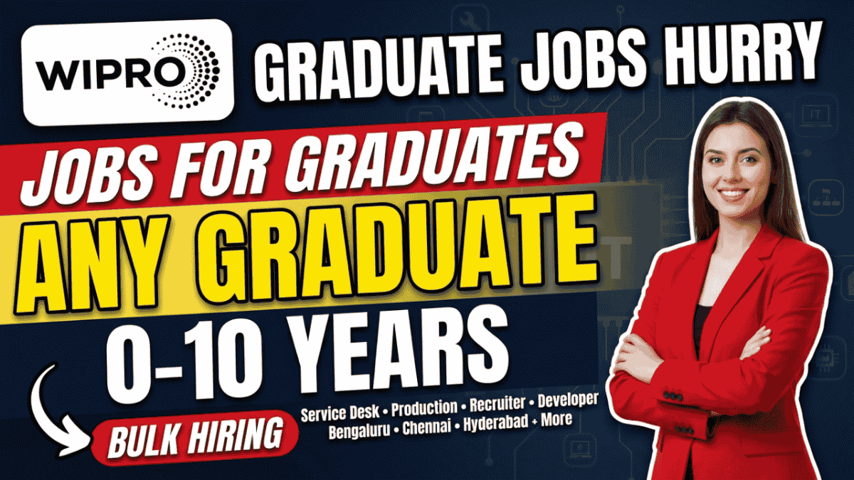 Wipro Hiring Any Graduates for Multiple Roles