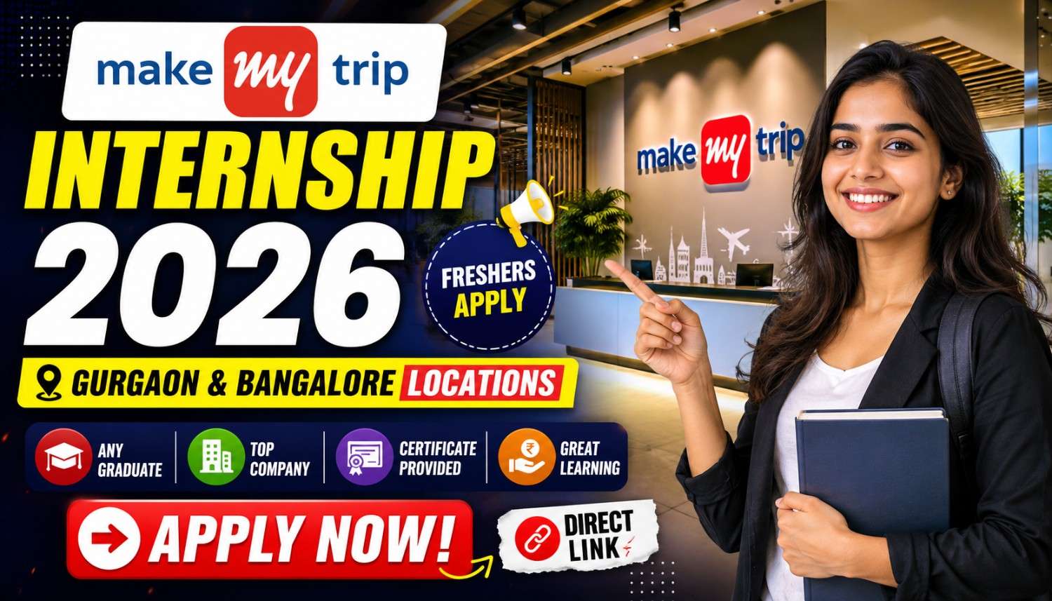 MakeMyTrip Internship 2026 for Freshers