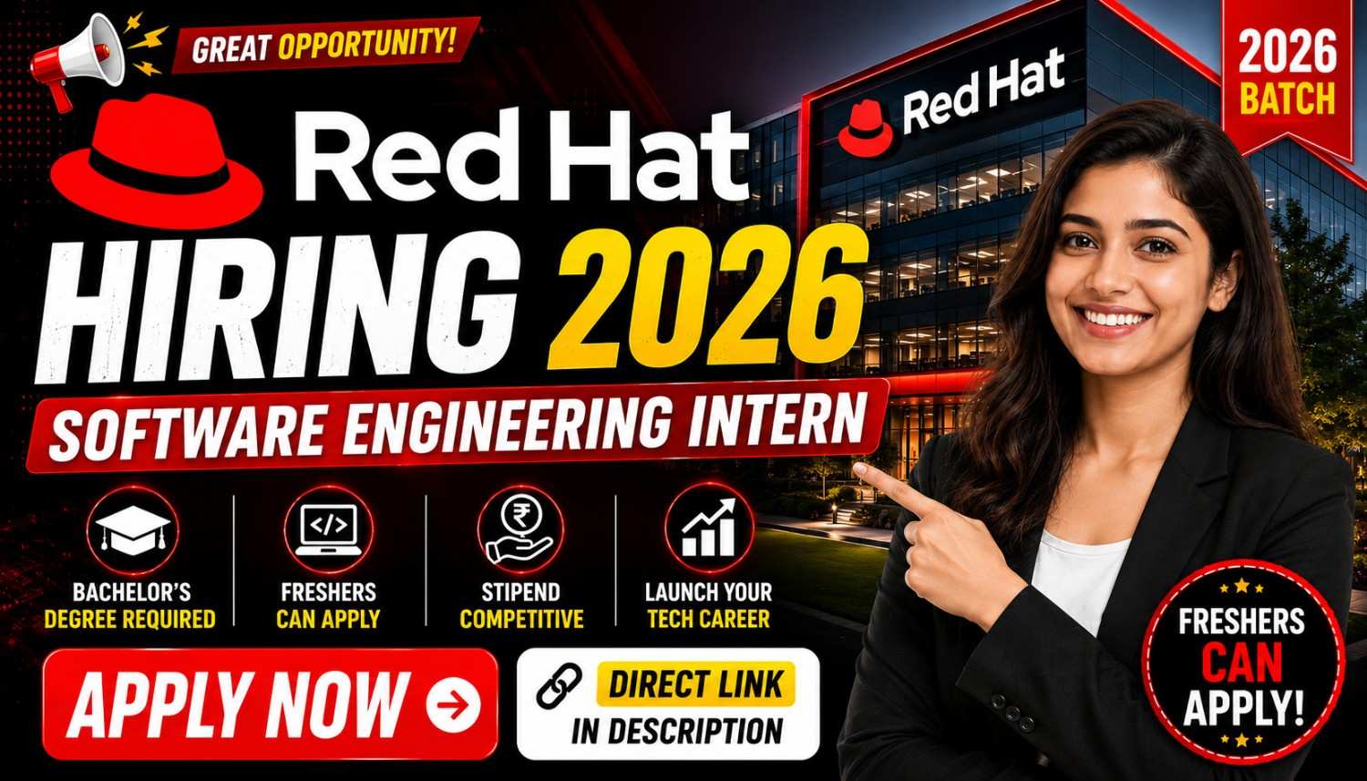Red Hat Hiring Software Engineering Intern 2026