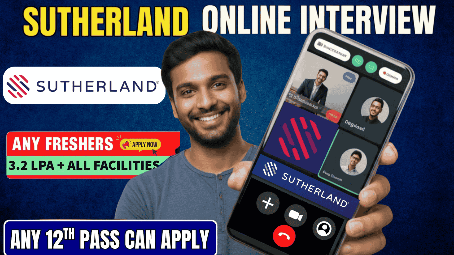 Sutherland Mega Online Interview for 12 Pass