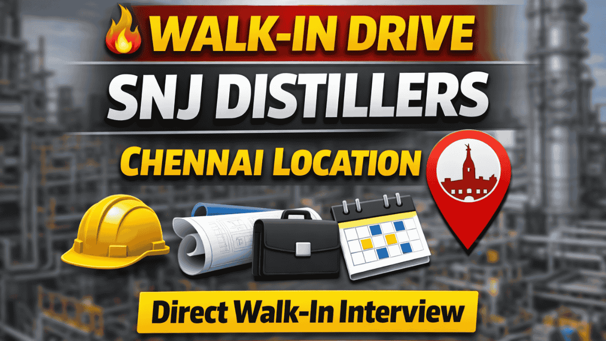 Snj Distillers Job for Freshers