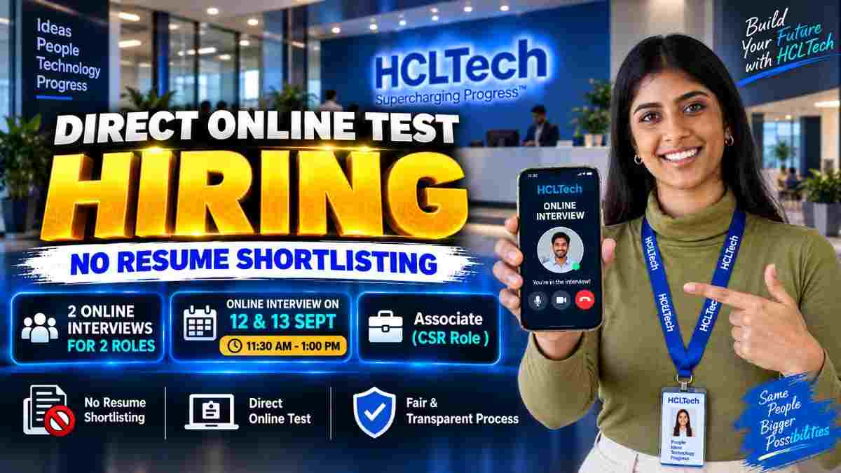 HCL Tech Virtual Online Interview for Freshers Graduate in India 2026